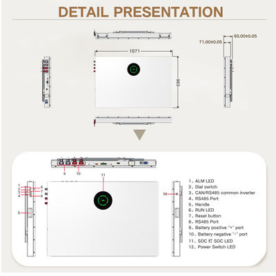 Thin Wall Mounted Powerwall Lifepo4 Battery 48v 138ah  Ip65 Waterproof