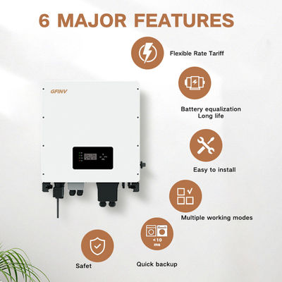 8kw -19.2kW Three Phase Hybrid Solar Inverters 50/60Hz Frequency