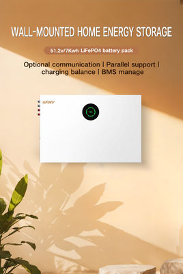 7kw Household Wall Mount Lifepo4 Battery Solar Energy Storage 200ah 51.2v 48v